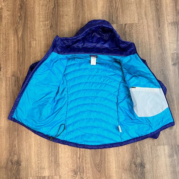 Patagonia Women's Down Sweater Hoody Jacket Cobalt Blue Sz M - Picture 9 of 11